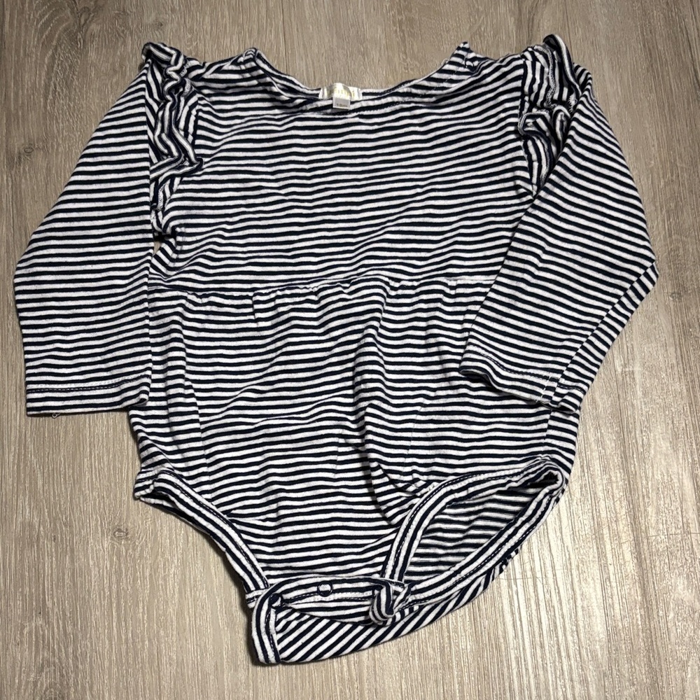 Striped Long Sleeve Baby Onesie